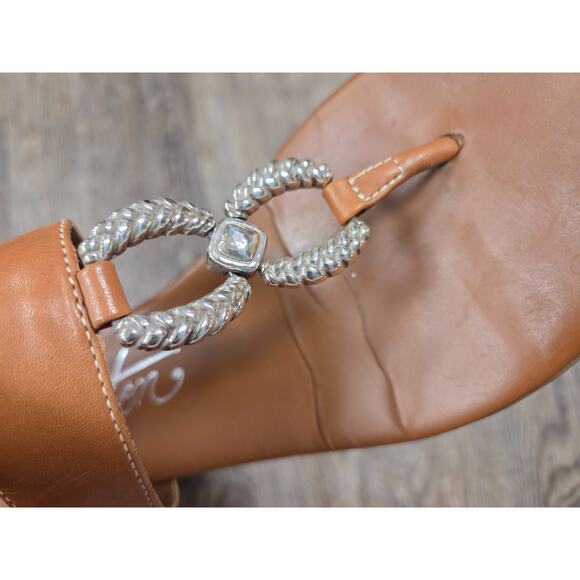 Brighton Lucia Brown Low Heel Sandals Leather Shoes Size 6.5M - Picture 8 of 8